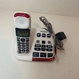 Panasonic KX-TGM420W Cordless Phone with Digital Answering Machine - White/Red